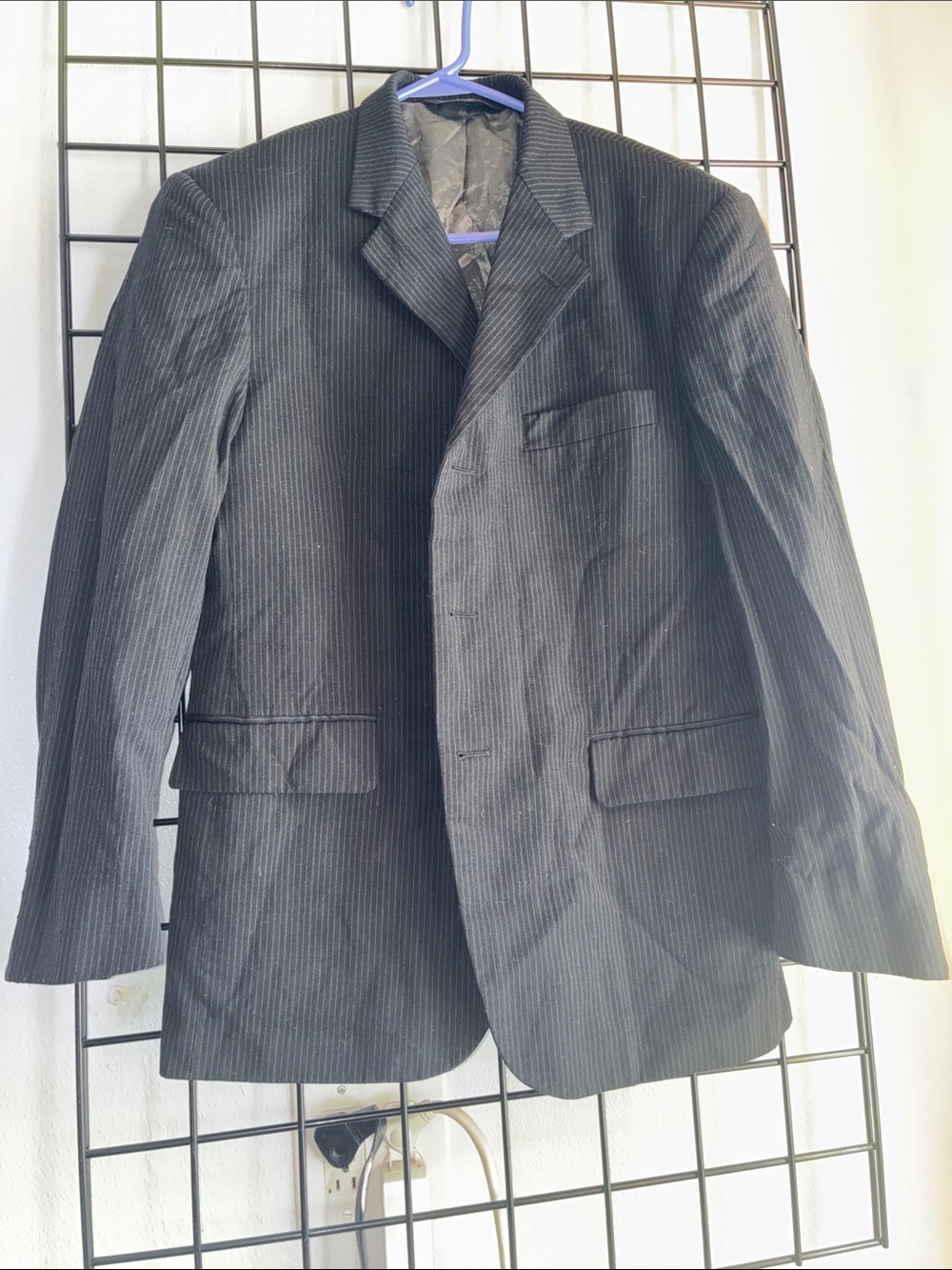 jf j.ferrar Black Pinstripe Sport Coat Blazer